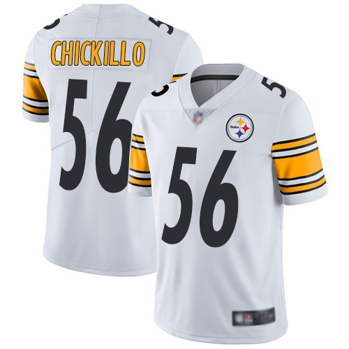 Youth Pittsburgh Steelers Football 56 Limited White Anthony Chickillo Road Vapor Nike NFL Jersey